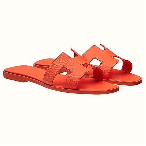 Hermes Orange Oran Sandal 